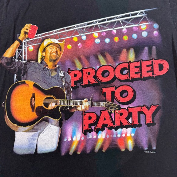 Toby Keith Unofficial Proceed To Party Tour T Shirt Black Screen Play 2012 Small - Picture 2 of 8